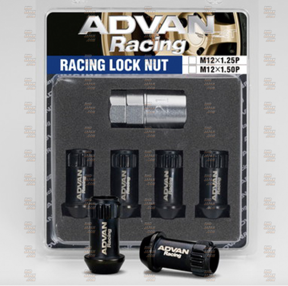 Advan Racing 17 HEX 40mm Racing Nut Lock Set Black - M12X1.25